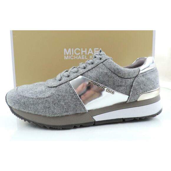 Michael Kors Allie Trainer Lace Up Sneakers Flannel Grey Size 9.5 - Picture 3 of 10